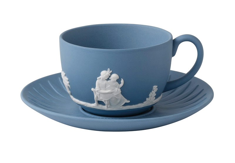 Blue Jasperware Cup and Saucer